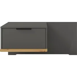 Musterring Nachtschrank MUSTERRING "Isabelle", grau (graphit, dekor), B:90cm H:43cm T:47cm, Holzwerkstoff, Schränke, Nachtschrank, verschiedene Farben, Unterboden in Eiche, Maße B50/90 x H43 x T47 cm