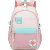 Mädchen-Rucksack für Schule, 15,6 Zoll-Laptop, wasserdicht, Reise-Rucksack, Mädchen-Tasche, rote Rucksack