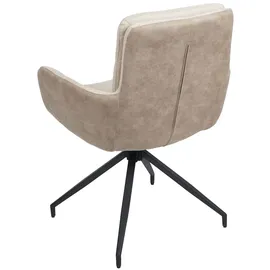 Mendler 6er-Set Esszimmerstuhl HWC-K32, Küchenstuhl Lehnstuhl Stuhl, drehbar Auto-Position, Stoff MVG ~ creme-beige