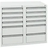 stumpf metall Stumpf Schubladenschrank Serie STS 410, 12 Schubladen lichtgrau (8x100, 4x200mm)