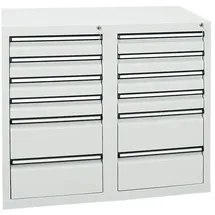 stumpf metall Stumpf Schubladenschrank Serie STS 410, 12 Schubladen lichtgrau (8x100, 4x200mm)