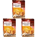 RUF Rahm-Apfelkuchen, Backmischung für einen Mürbeteig mit Äpfeln und Rosinen, Creme-Füllung und Zimt-Zucker, vegan (Packung mit 3)