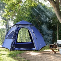 Campingzelt Kuppelzelt Automatik Outdoor Pop Up Zelt Camping 2-3 Personen Blau
