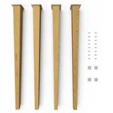 sossai® Möbelfuß Holzfüße Eckig gerade Ausführung - Eiche, (4-St), 8cm - 71cm 71 cm