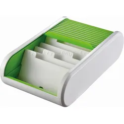 helit Visitenkartenbox 300 Karten weiß/apple green Packung mit 10 Stück