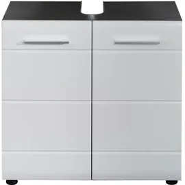 WELLTIME Waschbeckenunterschrank Sovana Waschbeckenunterschrank mit 2 Türen - (B/T/H) 60/31/57 cm silberfarben|weiß