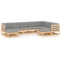 vidaXL Garten-Lounge-Set 9-tlg. grau