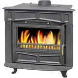 Plamen Glas Franklin Gusseisen Schwarz