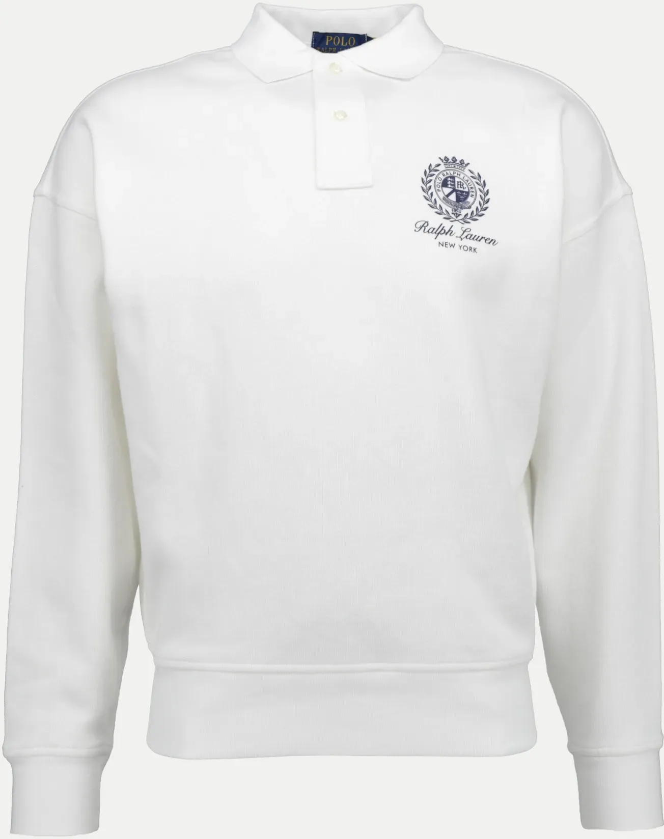 Sweatshirt mit Polokragen Weiß XL