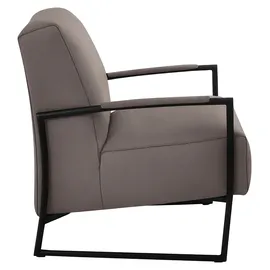 K+W Komfort & Wohnen Cocktailsessel K+W KOMFORT & WOHNEN, braun (sattel), B:62cm H:77cm T:83cm, Sessel, Cocktailsessel, mit bezogenen Armlehnen, Gestell in Metall schwarz Struktur