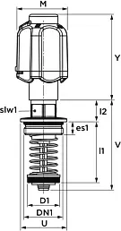 Aalberts KFR-Ventil-Oberteil 0013081 DN 15, nichtsteigend, mit Fettkammer, totraumfrei, Messing