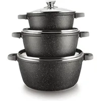 Cheffinger 6-tlg Kochtopfset mit Deckel ø36cm/ø40cm/ø44cm