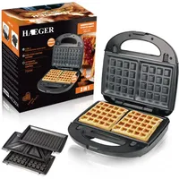 3-in-1-Sandwichmaker, Waffeleisen, Kontaktgrill, spülmaschinenfest und antihaftbeschichtete Platten [Energieklasse a+++]