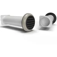 Airtec Rundrohr Ø 125mm, Teleskopmauerkasten 350-680mm, Rückschlagventil