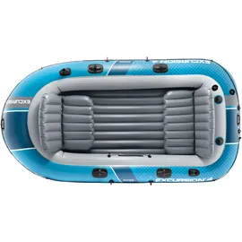 Intex Schlauchboot Excursion 4 Blau inkl. Pumpe und Alu-Paddel