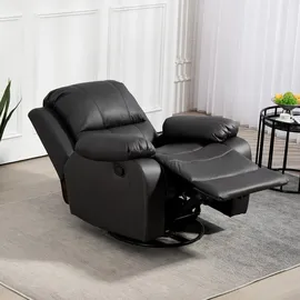 Homcom Relaxsessel Fernsehsessel Mikroraserstoff 93 x 98 x 100 cm Schwarz mit Liegefunktion