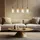 GLOBO LIGHTING 4-flg. 82 cm zylinderförmig schwarz Metall Holz Glas