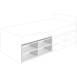 Unterstellregal PAIDI "Regal", weiß (kreideweiß), B:99cm H:40,4cm T:30cm, Spanplatte, ABS-Kunststoff, Regale, 4 Fächer, Stauraumlösung vielseitig einsetzbar