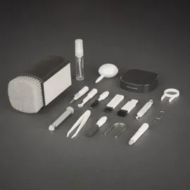 Mars Gaming MA-KIT, Multifunktions-Reinigungsset Kompaktes und Tragbares Design, Weiche Bürsten und Fusselfreies Tuch, Professionelles Reinigungsset für Elektronikgeräte, Tastenentferner, Etui