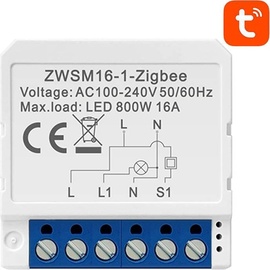 Avatto Smart Switch Module ZigBee ZWSM16-W1 TUYA, Smart Home Hub, Weiss