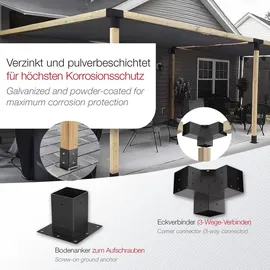 SOTech Pfostenverbinder-Set 90 x 90 mm 8 Stück