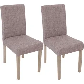 MCW Esszimmerstuhl Littau 2er-Set Textil Grau Beine Struktur - Eiche