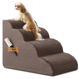 Hundetreppe, Romrol Hundetreppe Rampe für Hochbett und Couch, Hunderampe mit strapazierfähiger, Rutschfester, wasserdichter Stoffabdeckung, Haustiertreppe für kleine Hunde und Katzen oder