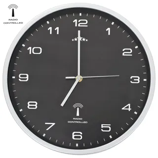 vidaXL Funkwanduhr mit Quarzwerk 31 cm Schwarz