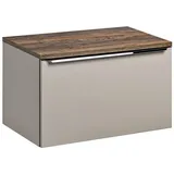 Lomadox Waschtischunterschrank 2 Schubladen 80,4 x 48,5 x 46 cm Taupe