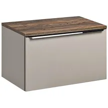 Lomadox Waschtischunterschrank 2 Schubladen 80,4 x 48,5 x 46 cm Taupe