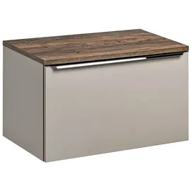 Lomadox Waschtischunterschrank 2 Schubladen 80,4 x 48,5 x 46 cm Taupe