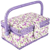 Sutinna Nähkorb, Classic Fabric Craft handgefertigte Nähkorb Faden Nadel Aufbewahrungsbox Organizer Blume gedruckt Bauernhaus Stil Nähset Aufbewahrungsbox
