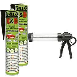 1x 310ml Petec Karosserie Klebe- Und Dichtmasse Schwarz Kleber+ Ausdrückpistole: