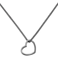 modabilé Kette mit Anhänger »Schmuck Geschenk Silber 925 Halsschmuck Halskette Heart Herz«, (inkl. Putztuch), grau