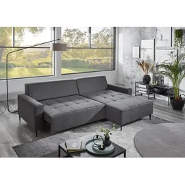 A.Z. Iwaniccy Eckcouch Mikrofaser 2-Sitzer Dunkelgrau