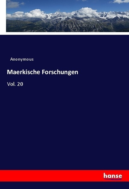 Maerkische Forschungen - Anonym  Kartoniert (TB)
