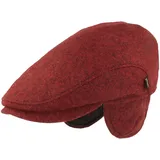 Herren Winter Schiebermütze mit Ohrenklappen Flatcap Schirmmütze 100% Wolle Mütze mit ausklappbarer Ohrenschutz Hautfreundlich & Bequem 57 - 57