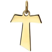 JEVELION Kreuzanhänger Antoniuskreuz 585 Gold (Goldkreuz, für Damen und Herren), Kettenanhänger - Made in Germany