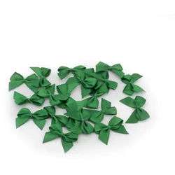 Creativery 20 Satinschleifen 25x30mm Kleine Geschenkschleifen Dekoschleifen Aufnäher Dunkelgrün