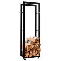 CLP Kaminholzständer Keri V2 schwarz/25x40x125 cm