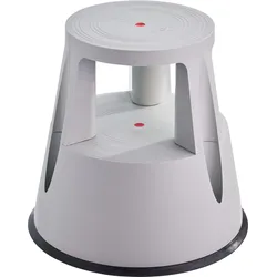 Rollhocker Kunststoff, 2 Stufen grau, Kunststoff|PP
