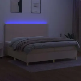 vidaXL Boxspringbett 200 x 200 cm Beige