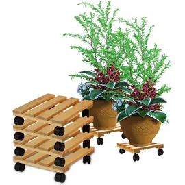 BigDean Pflanzenroller Buchenholz 30 x 30 cm