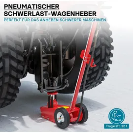 Wiltec Rangierwagenheber Metall 245-535 mm rot fahrbar