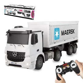 Jamara RC-Auto Container LKW Mercedes-Benz Arocs 1:26 2,4GHz RTR weiß