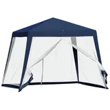 MC Star Pavillon Gartenpavillon 3x3m wetterfest mit Moskitonetz, (Pavillon Festzelt Partyzelt aus Metall und Polyester in Blau) blau