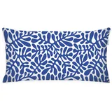Tom Tailor Kissenbezug ORGANIC LEAVES 40 x 80 cm Blau/Weiß