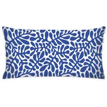 Tom Tailor Kissenbezug ORGANIC LEAVES 40 x 80 cm Blau/Weiß