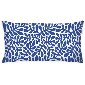 Tom Tailor Kissenbezug ORGANIC LEAVES 40 x 80 cm Blau/Weiß
