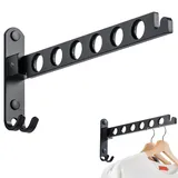 hunwutef Kleiderhaken klappbar, Kleiderhaken Wand, 90°Drehbare Kleiderhaken kleiderstangeWand Kleiderständer Klapphaken Wandhaken für Balkon Waschküche Schlafzimmer Badezimmer